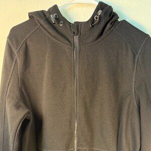 Fila Black Zipped Coat Hoodie Womens Long Large